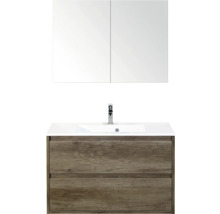 Wastafelmeubel met onderkast, wastafel en spiegelkast