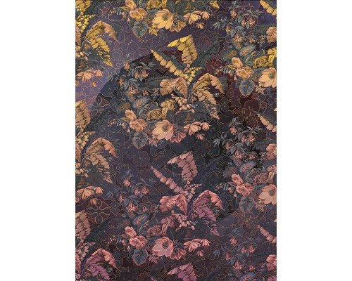 Decoratief textiel met bloemmotief en bladeren