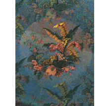 Behang met planten, leeuwen en geometrische vormen