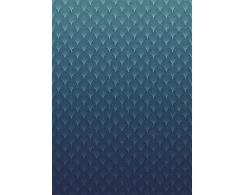 Blauw behangpatroon met waaierdesign