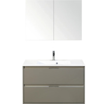 Wastafelmeubel met onderkast, wastafel en spiegelkast