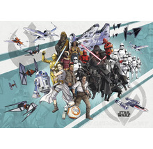 Star Wars karakters en ruimteschepen illustratie