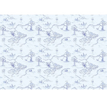 Behang met bospatroon en dieren