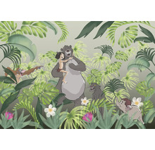 Jungleboek illustratie met Mowgli, Baloe, Bagheera, Hathi en King Louie