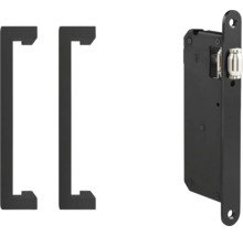 Schuifdeurbeslag met komgreep en slotkast