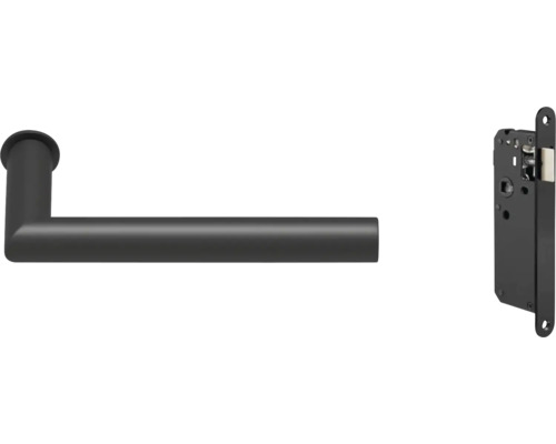 Beslagpakket 6000 rond zwart Deurklink met slotkast