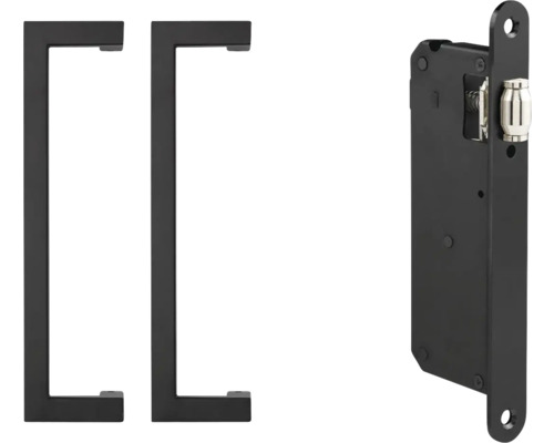 Deurbeslagset met slotkast en handgrepen