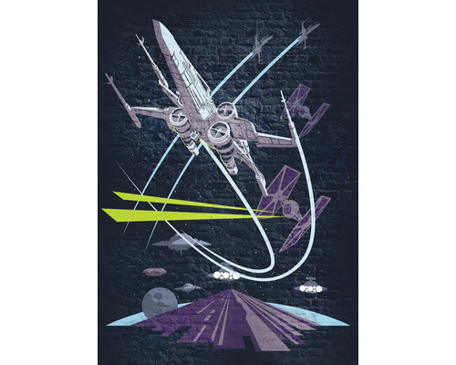 Star Wars muurschildering met X-Wing en TIE-Fighter ontwerp