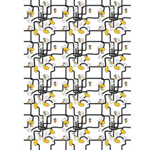 Behang met herhalend patroon van Mickey Mouse en geometrische vormen