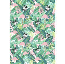 Patroon met tropische bladeren, flamingo's en Mickey Mouse