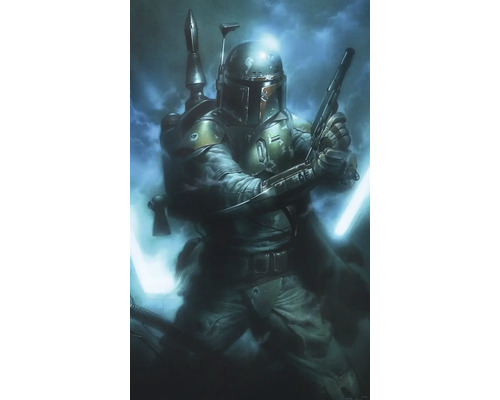 Schilderij van Boba Fett met helm en wapen