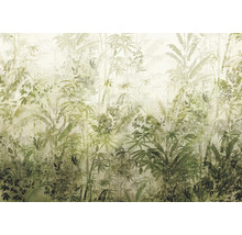 Behang met jungle motief en plantenpatroon