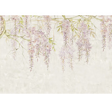 Illustratie van blauweregenbloemen aan takken