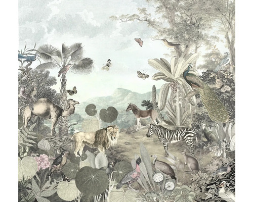 Illustratie van een junglelandschap met dieren