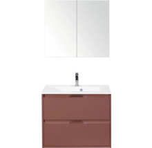 Wastafelmeubel met onderkast, wastafel en spiegelkast