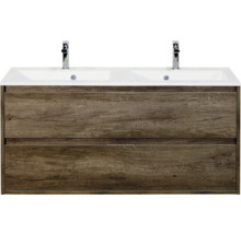 Wastafelonderkast met twee wastafels en twee laden