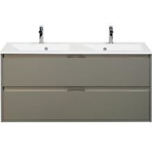 Wastafelonderkast met twee laden en dubbele wastafel