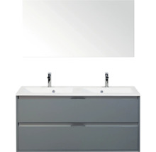 Wastafel met spiegel, onderkast en twee lades voor de badkamer