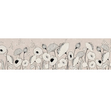 Decoratief behang met een bloemrijk papavermotief