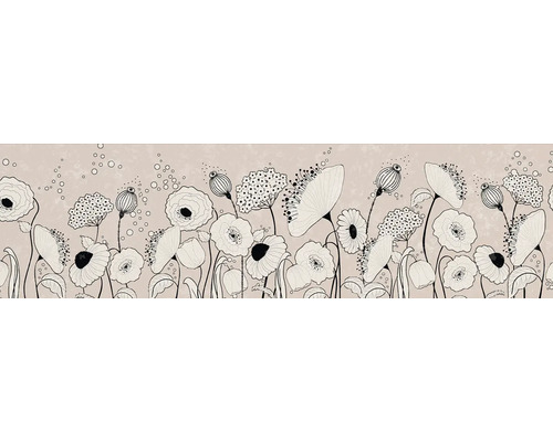 Decoratief behang met een bloemrijk papavermotief