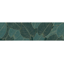 Behang met bladmotief