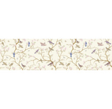 Behang met vogel- en kersenbloesemmotief