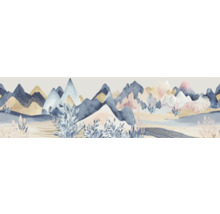 Geschilderde muurschildering met berglandschap