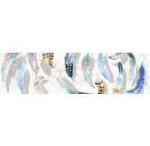 Illustratie van veren op decoratiepaneel