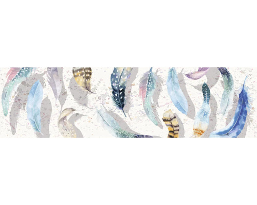 Illustratie van veren op decoratiepaneel