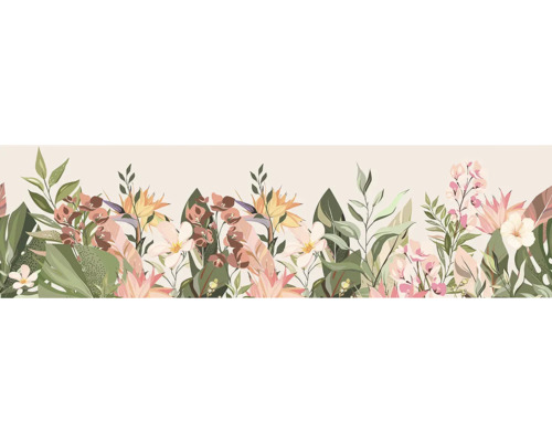 Illustratie van tropische bladeren en bloemen