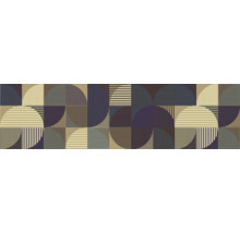 Geometrisch patroon met vierkanten, cirkels en strepen