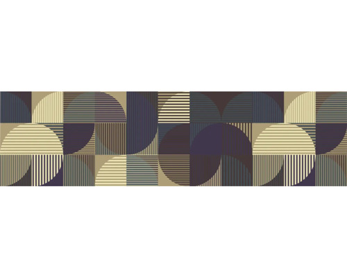 Geometrisch patroon met vierkanten, cirkels en strepen