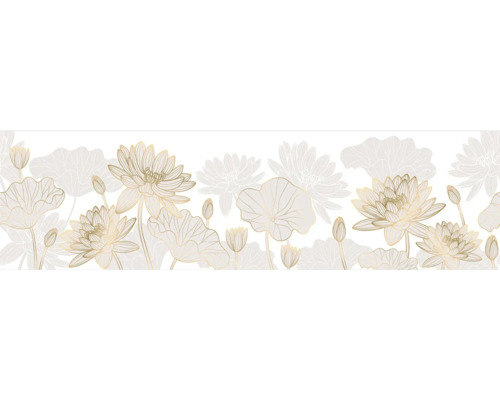 Decoratieve rand met lotusbloemen en bladeren