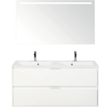 Badkamermeubelset met wastafel, onderkast en spiegel met verlichting