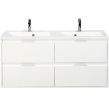 Wastafelonderkast met twee wastafels en vier lades