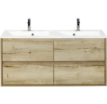 Wastafelonderkast met vier laden en dubbele wastafel