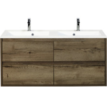 Wastafelonderkast met vier laden en dubbele wastafel