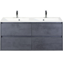 Wastafelonderkast met twee wastafels en vier laden