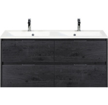 Wastafelonderkast met dubbele wastafel en vier lades