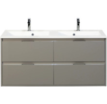 Wastafelonderkast met vier laden en twee wastafels