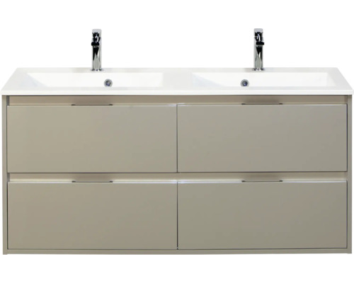 Wastafelmeubel met twee wastafels en vier lades