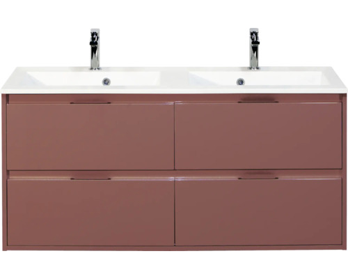 Dubbele wastafel met onderkast en laden voor de badkamer