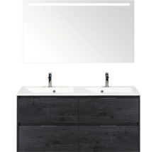 Wastafelcombinatie met spiegel en twee wastafels