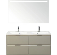 Badkamermeubelset met wastafel, onderkast met laden en verlichte spiegel