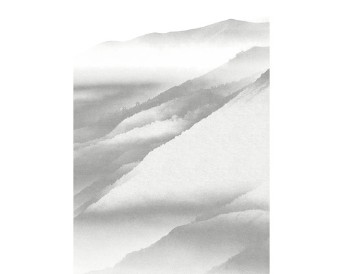 Illustratie van bergen in de mist