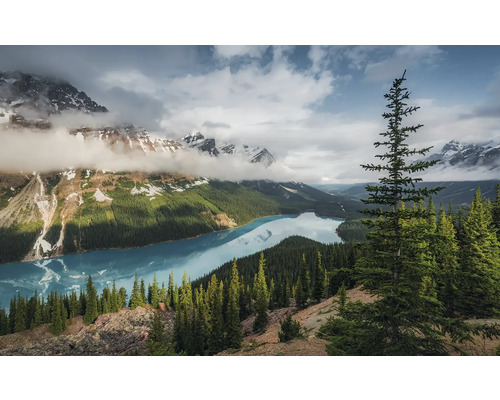 KOMAR Fotobehang vlies SHX9-098 Wanderlust - Stefan Hefele Wonderland Canada 450x280 cm Landschap met meer, bergen, bos en wolken