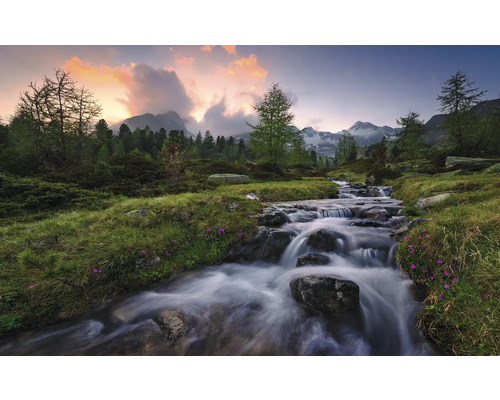 KOMAR Fotobehang vlies SHX9-096 Wanderlust - Stefan Hefele Wild Paradise 450x280 cm Stromend water in een bebost berglandschap