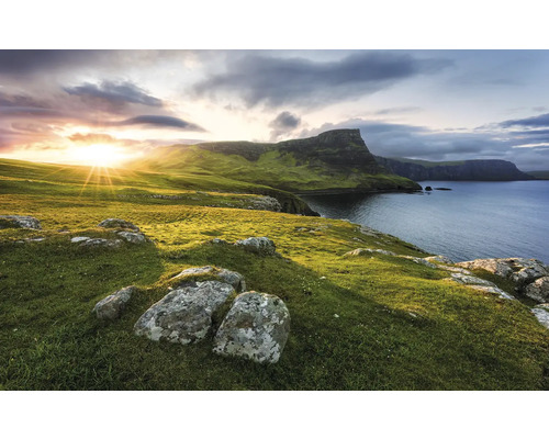 KOMAR Fotobehang vlies SHX9-080 Wanderlust - Stefan Hefele Scottish Paradise 450x280 cm Landschap met heuvels, gras en zee