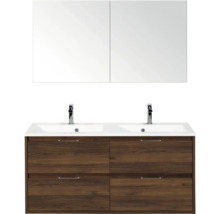 Dubbele wastafel met onderkast en spiegelkast voor de badkamer