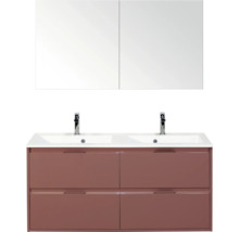 Dubbele wastafel met onderkast en spiegelkast voor de badkamer